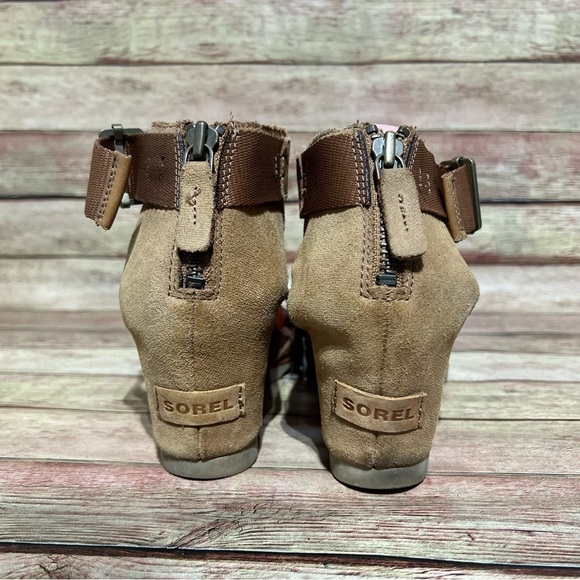 Sorel Brown Joenie ll Ankle Strap Wedge Sandal - Picture 2 of 8